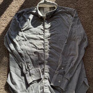 Billy Reid Patterned Long Sleeve Cotton Wool Button Up Shirt Size Large Brown